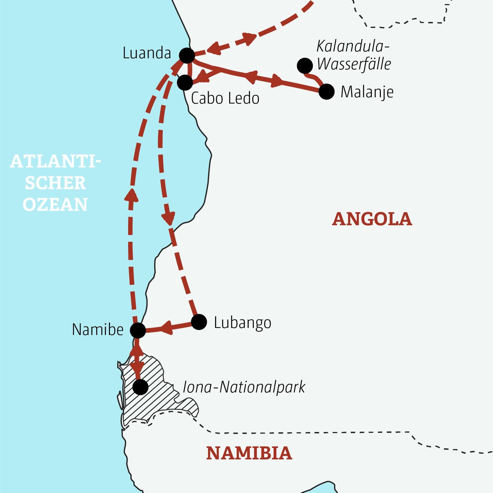 Angola_Routenkarte