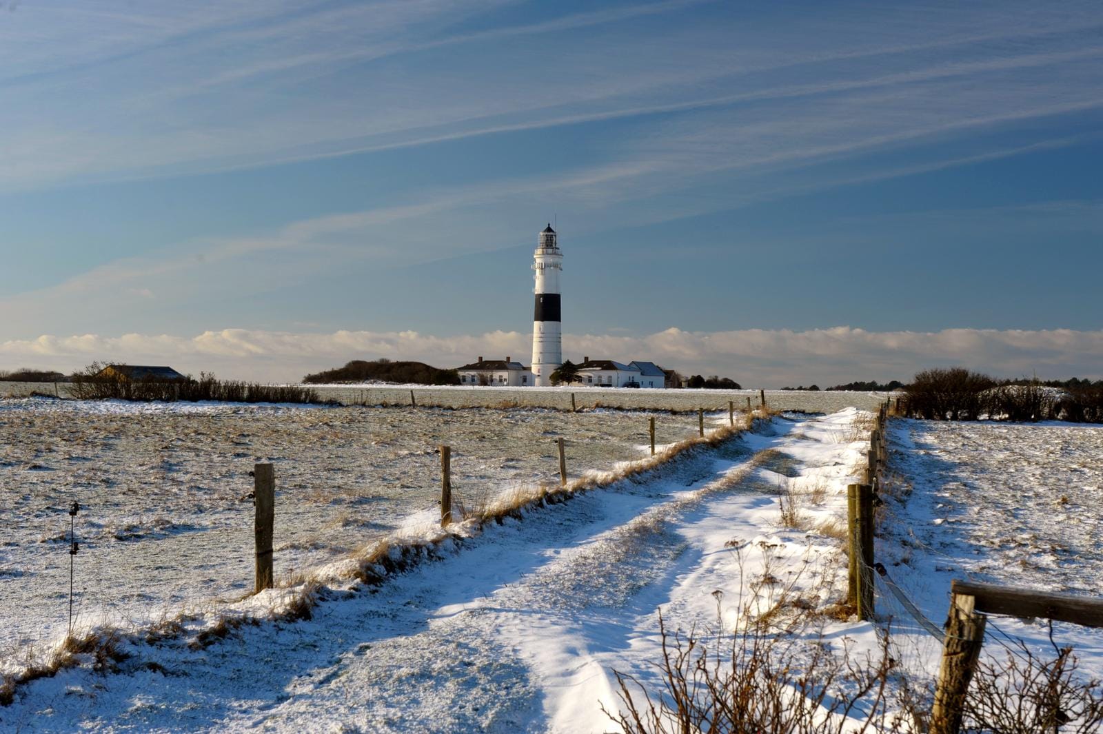 Kampener Leuchtturm im Schnee