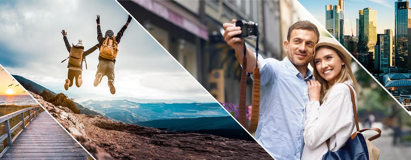 Städteturm-Skyline im Sonnenlicht, moderne Architektur, Frankfurt, Deutschland.