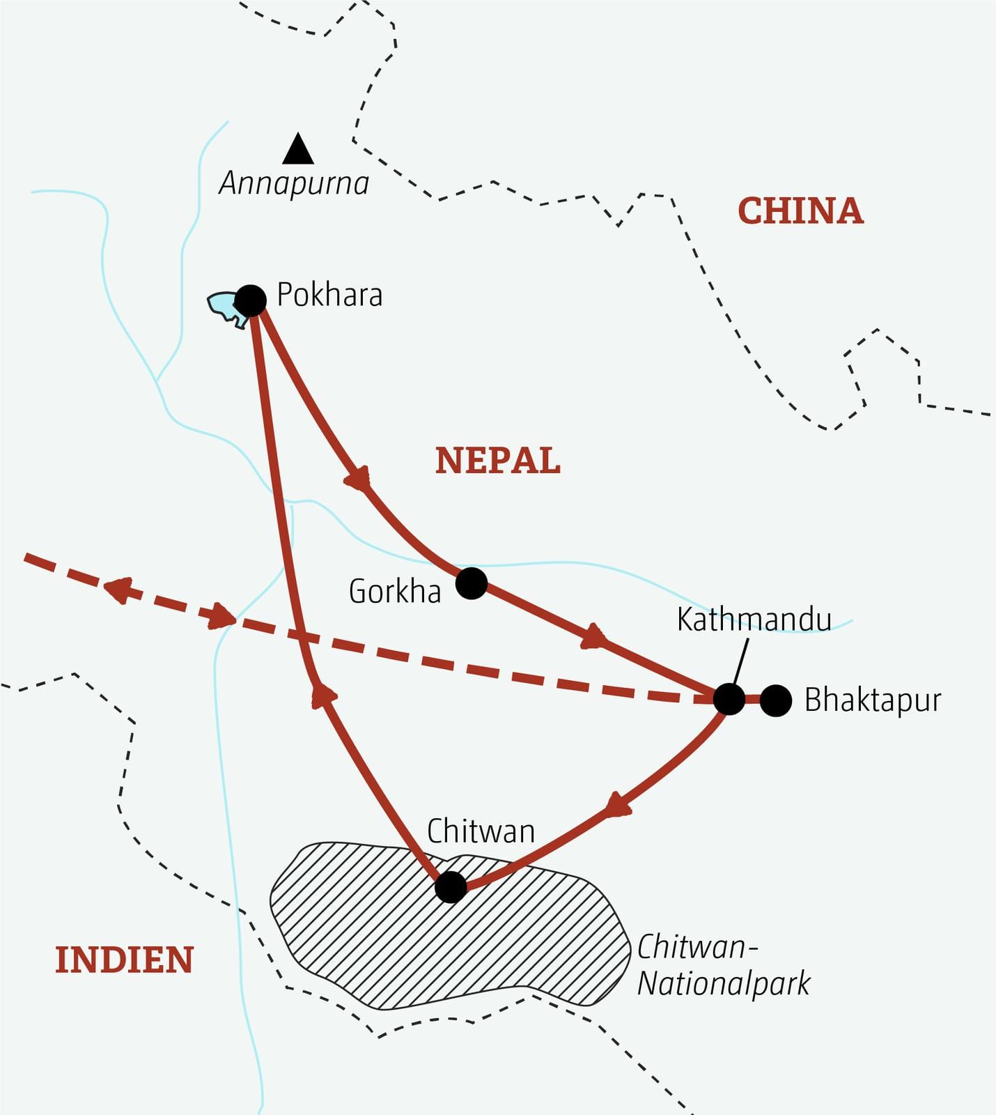 Nepal_Routenkarte