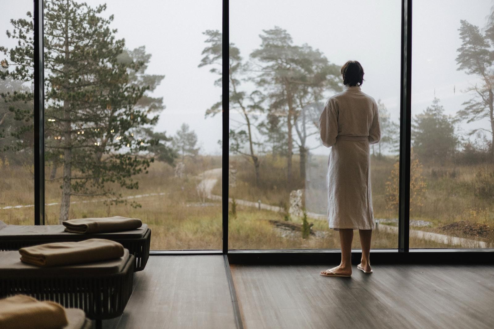 Aussicht aus dem Spa-Bereich des Santé Royale Rügen Resort