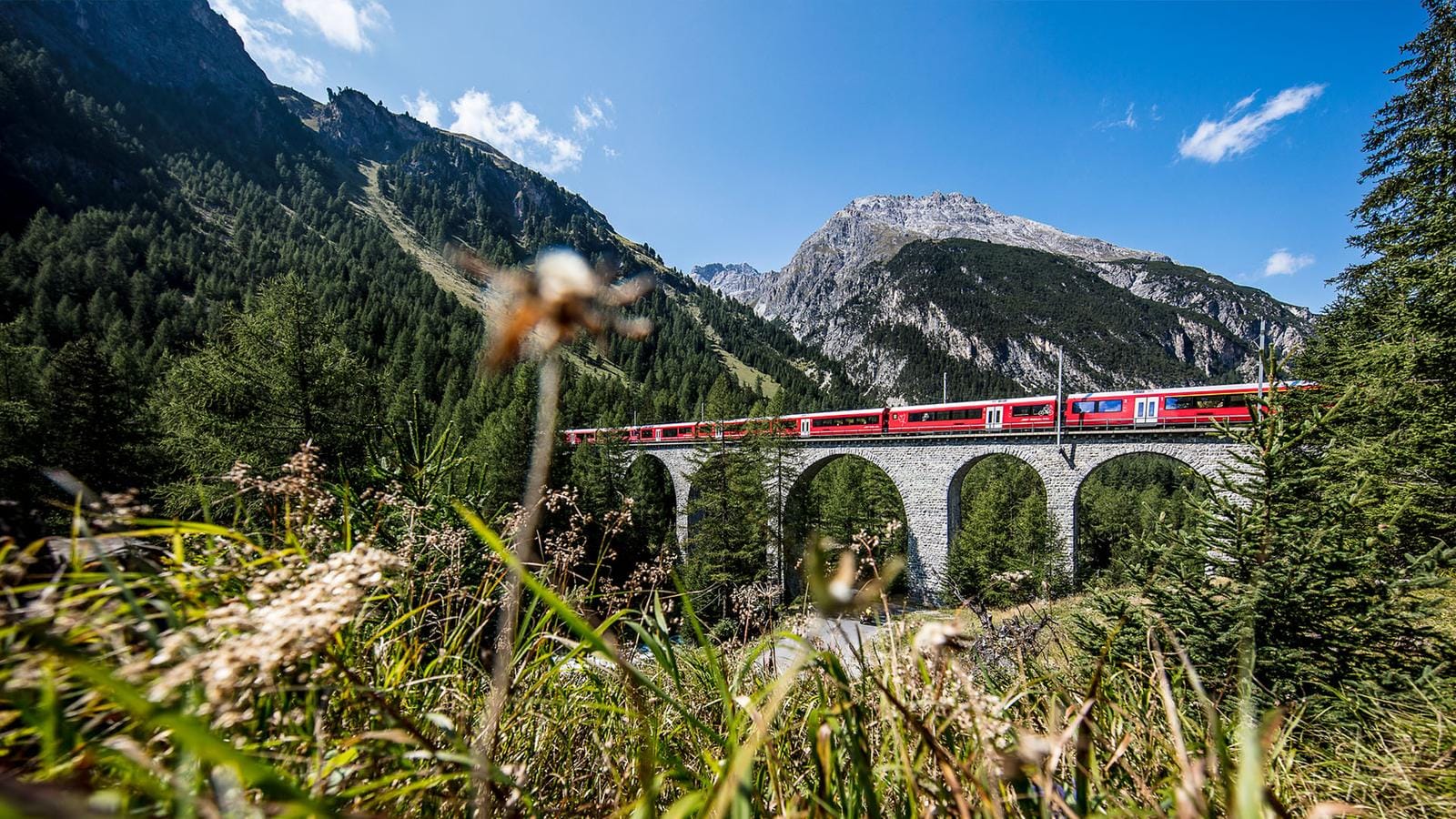 Rhätische Bahn auf dem Albulaviadukt